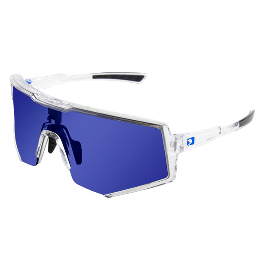 SPROCKET CYCLING SUNGLASS CRYSTAL CLEAR BLUE MIRROR SPROCKET : BSPR01 image 1