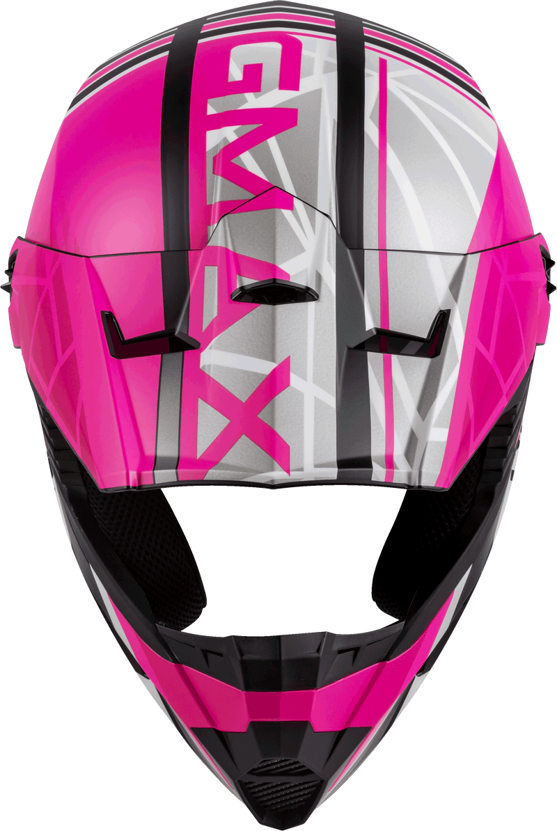 Load image into Gallery viewer, YOUTH MX-46Y OFF-ROAD MEGA HELMET MATTE BLK/NEON PINK YS D3462340 image 3
