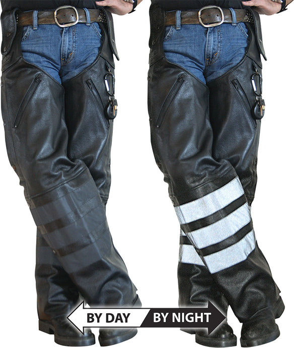 BLACK OPS LEATHER HOOK CHAPS BLACK 3X BOHCL-3X image 1