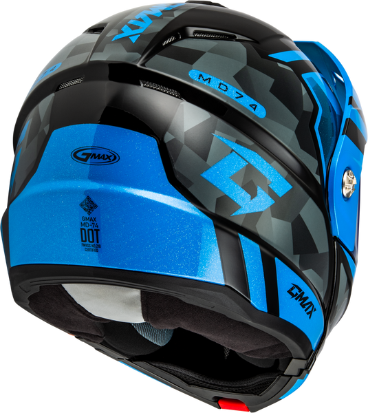 MD-74 STRIKER MODULAR HELMET W/BLU SHLD BLK/GRY/BLU MTLC XS M17411243 image 4