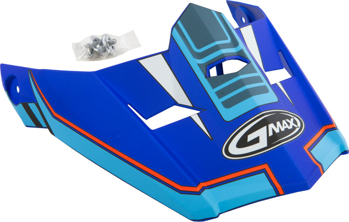 VISOR W/SCREWS UNCLE MX-46 MATTE BLUE/HI-VIS RED MD-2X G046828 image 1