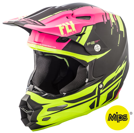 F2 CARBON FORGE HELMET MATTE PINK/HI-VIS/BLACK XL 73-4239-8-X image 1