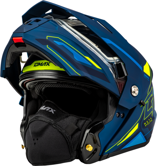 MD-74S SPECTRE SNOW HELMET W/ ELEC SHIELD MATTE BLUE/GRN XS M10742183 image 5