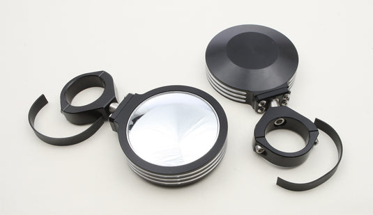 BILLET SIDE MIRRORS ROUND BLACK 1.75