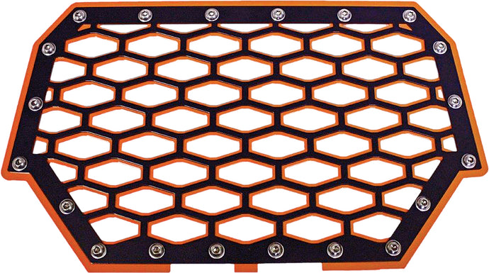 2-PANEL FRONT GRILL (BLACK/ORANGE) RZR-FG2-OR image 1