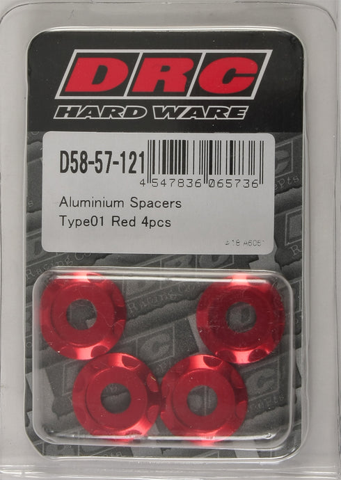 ALUMINUM SPACERS TYPE 1 RED M6X12MM 4/PK D58-57-121 image 1