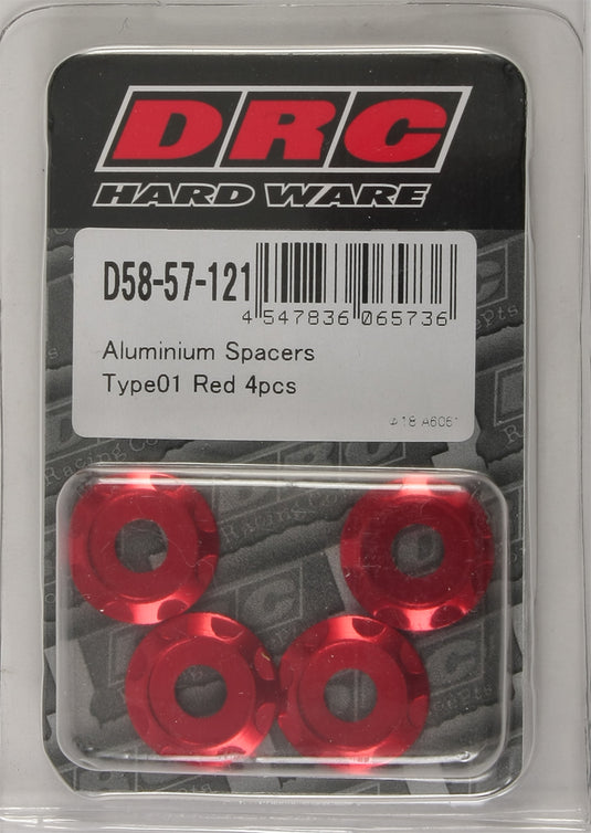 ALUMINUM SPACERS TYPE 1 RED M6X12MM 4/PK D58-57-121 image 1