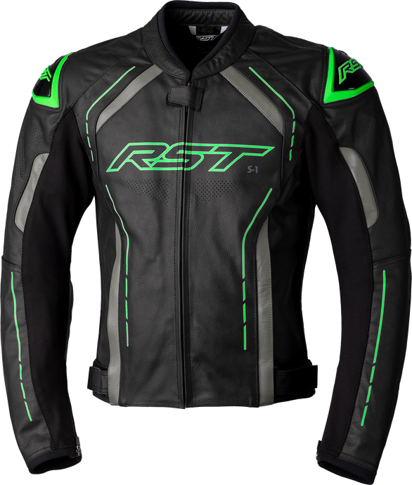 S1 CE JACKET BLACK/GREY/NEON GRN LTHR XL 102977NEO-46 image 1