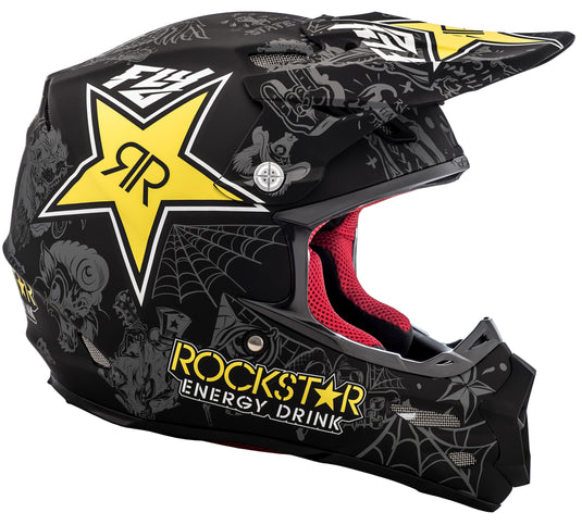 F2 CARBON ROCKSTAR HELMET MATTE BLACK/CHARCOAL/YELLOW SM 73-4076-2-S image 4