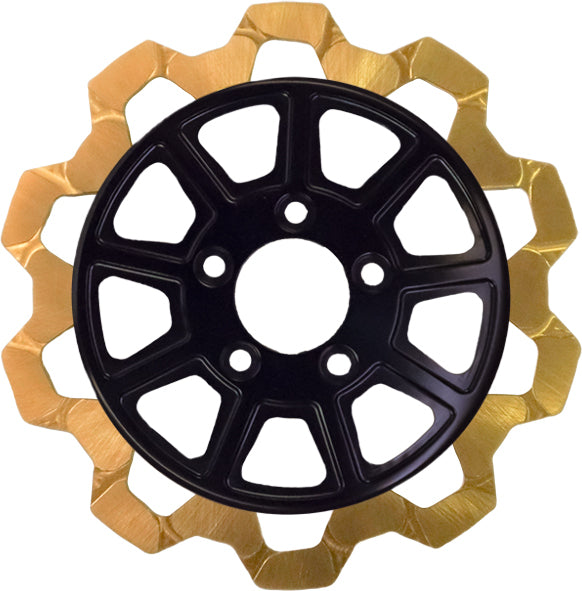 9 SPOKE ROTOR FRONT BLK/SGOLD BOW TIE 11.8