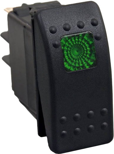 LIGHTED ROCKER SWITCH GREEN SM106-005G image 1