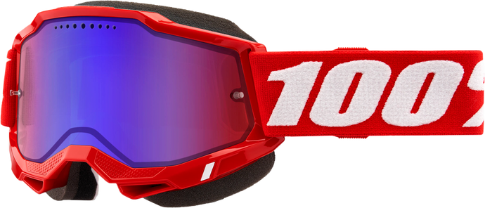 ACCURI 2 SNOWMOBILE GOGGLE NEON RED MIRROR RED/BLUE LENS 50022-00005 image 1