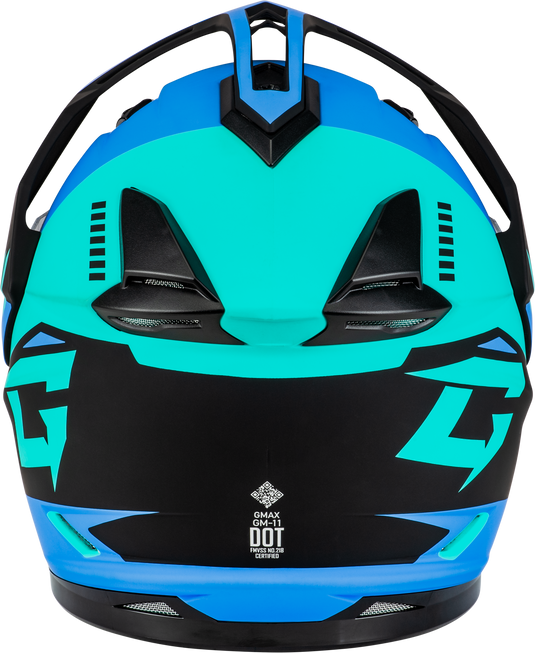 GM-11S RONIN SNOW HELMET W/ ELEC SHIELD MATTE BLK/BLUE 2X A4115118 image 2