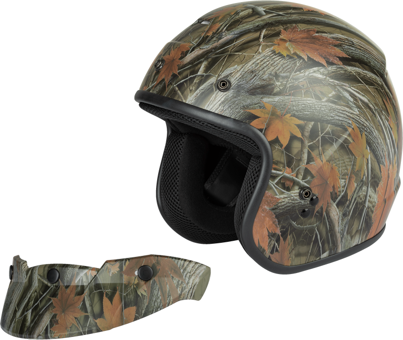 Load image into Gallery viewer, YOUTH OF-2Y OPEN-FACE HELMET LEAF CAMO YL G1021562 image 5
