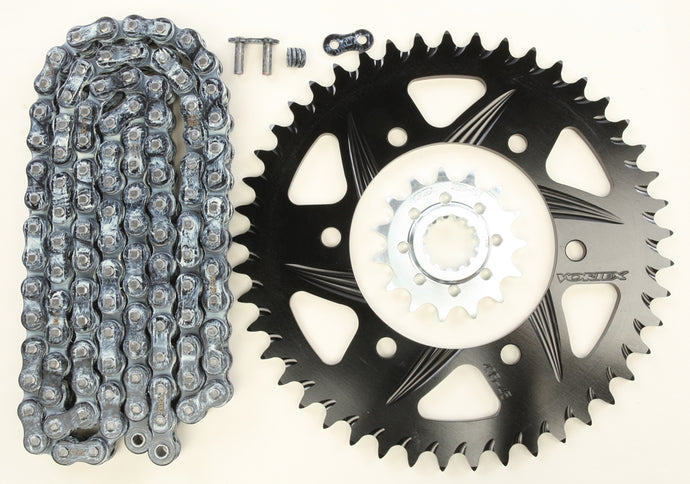 SPROCKET/CHAIN KIT STL/ALU 15/45T BLK RX3 520-114L BLK CK6270 image 1