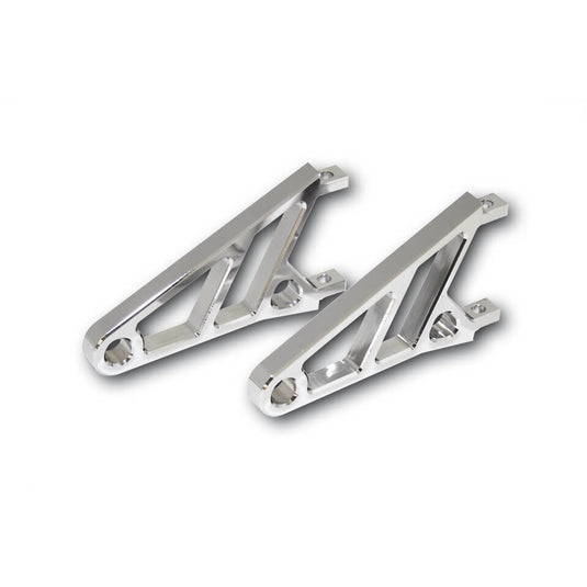 CNC HEADLIGHT BRACKET SHORT PAIR CHROME 220-821 image 1