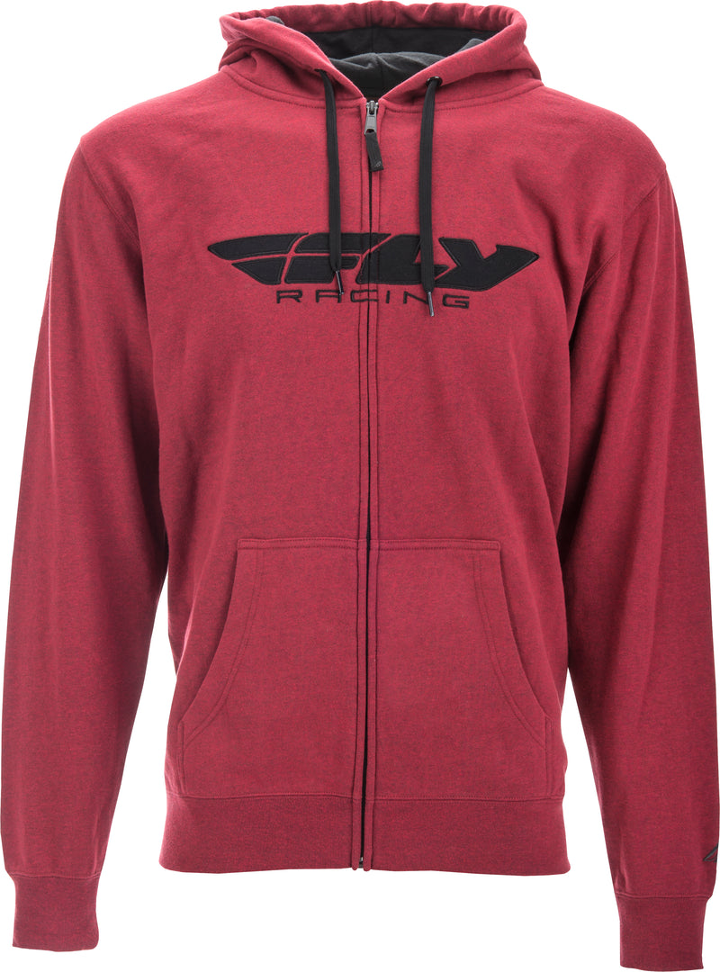 Load image into Gallery viewer, FLY CORPORATE ZIP UP HOODIE BURGUNDY HEATHER MD 354-0199M image 1
