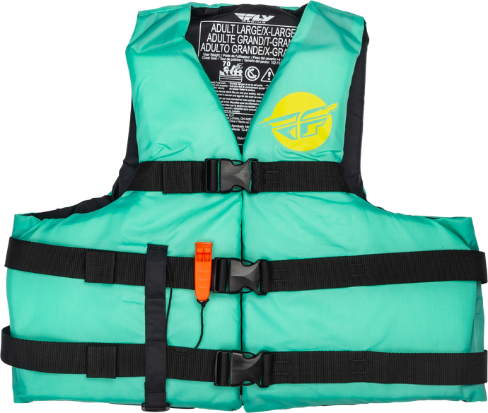 NYLON FLOTATION VEST SEAFOAM GREEN/YELLOW 3X 221-304123X image 1