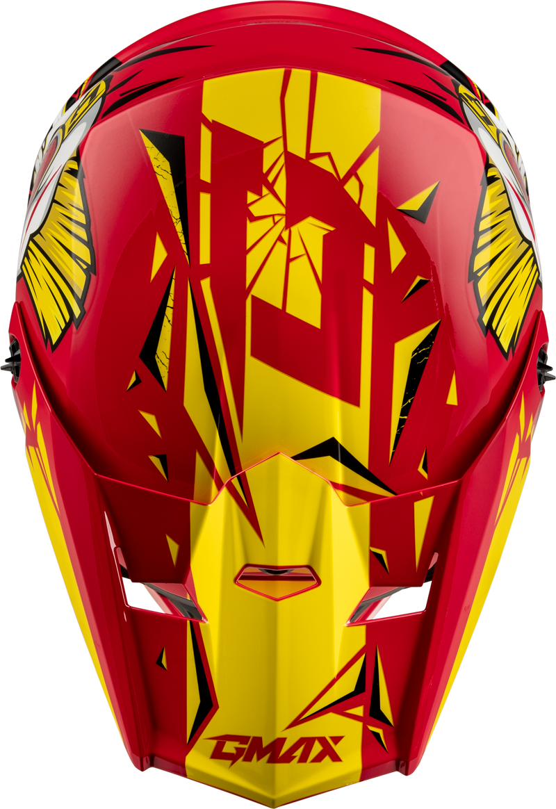 Load image into Gallery viewer, YOUTH MX-46Y UNSTABLE HELMET RED/YELLOW YM D3465231 image 3
