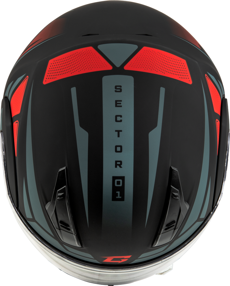 Load image into Gallery viewer, MD-04S SECTOR SNOW HELMET W/ ELEC SHIELD MATTE BLACK/RED 3X M4043159 image 4
