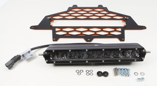 2-PANEL FRONT GRILL BLACK/ORANGE W/10