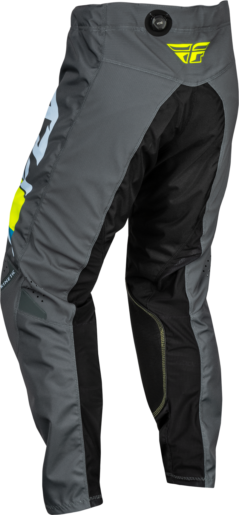 Load image into Gallery viewer, YOUTH KINETIC PRIX PANTS ICE GREY/CHARCOAL/HI-VIS SZ 26 377-43126 image 2
