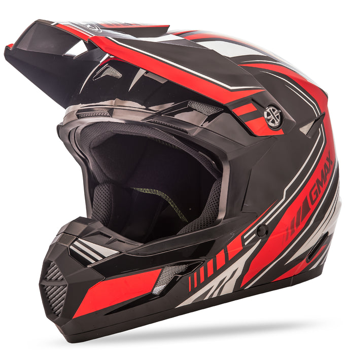 YOUTH MX-46Y OFF-ROAD UNCLE HELMET BLACK/RED YS G3467200 TC-1 image 1