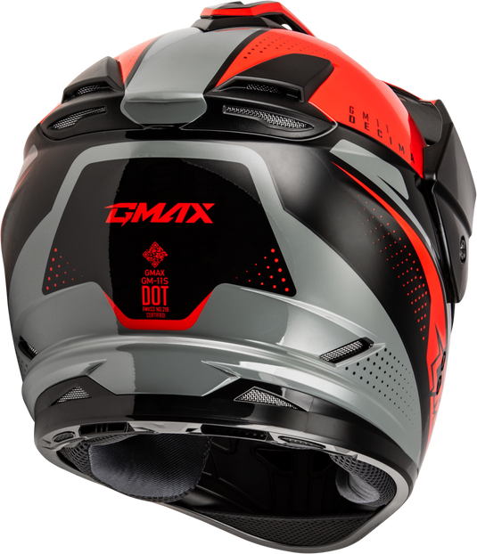 GM-11 DECIMA HELMET BLACK/RED/GREY 2X A11161208 image 4