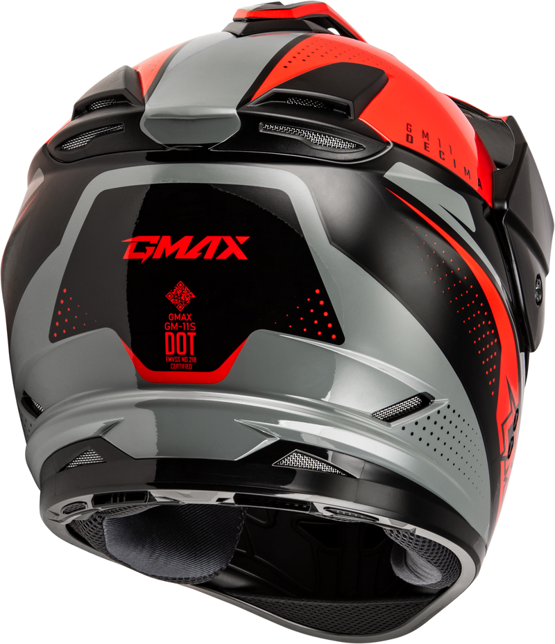 Load image into Gallery viewer, GM-11 DECIMA HELMET BLACK/RED/GREY MD A11161205 image 4
