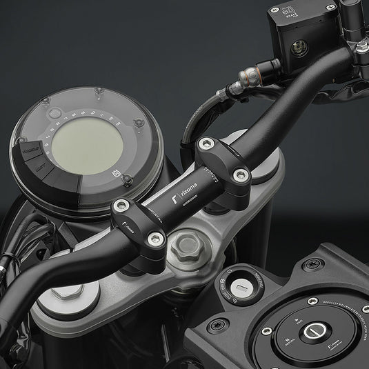 HANDLEBAR TAPERED BLACK DIA 22-29MM/H 55MM/W 740MM MA009B image 1