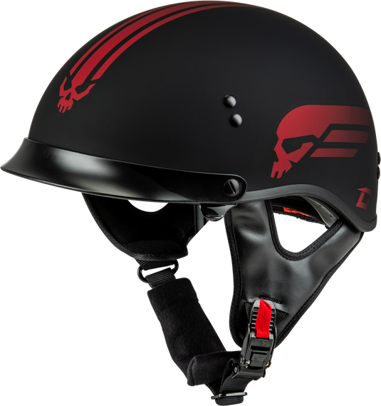 HH-65 RETRIBUTION HELMET W/PEAK MATTE BLACK/RED LG H96511326 image 1