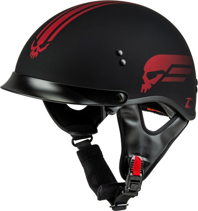 HH-65 RETRIBUTION HELMET W/PEAK MATTE BLACK/RED SM H96511324 image 1