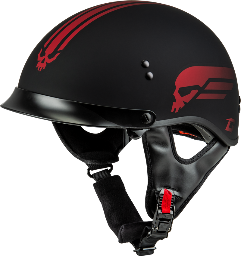Load image into Gallery viewer, HH-65 RETRIBUTION HELMET W/PEAK MATTE BLACK/RED SM H96511324 image 1
