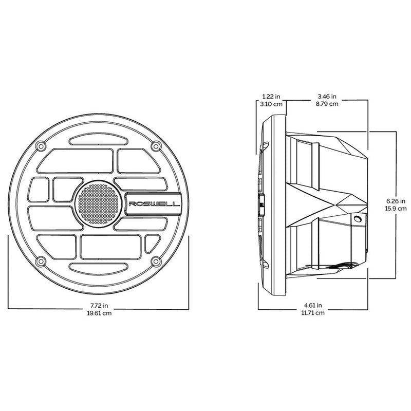 Load image into Gallery viewer, Roswell R Series 7.7 Marine Speakers - Anthracite Grille - 80W RMS  160W Peak Power [C920-1912]
