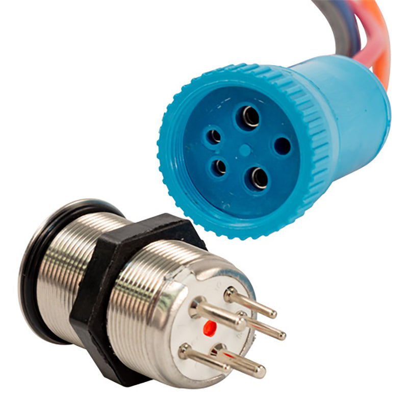 Load image into Gallery viewer, Bluewater 22mm Push Button Switch - Off/On/On Contact - Blue/Green/Red LED - 1&#39; Lead [9059-3113-1]
