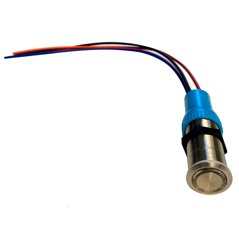 Load image into Gallery viewer, Bluewater 22mm Push Button Switch - Nav/Anc Contact - Blue/Green/Red LED - 1&#39; Lead [9059-3114-1]
