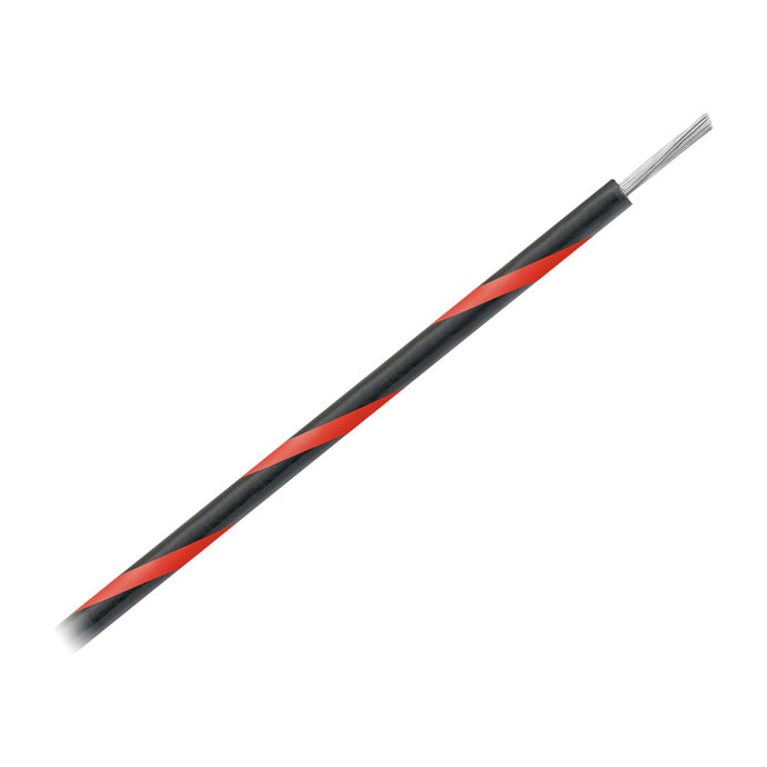 Pacer 16 AWG Gauge Striped Marine Wire 500' Spool - Black w/Red Stripe [WUL16BK-2-500]