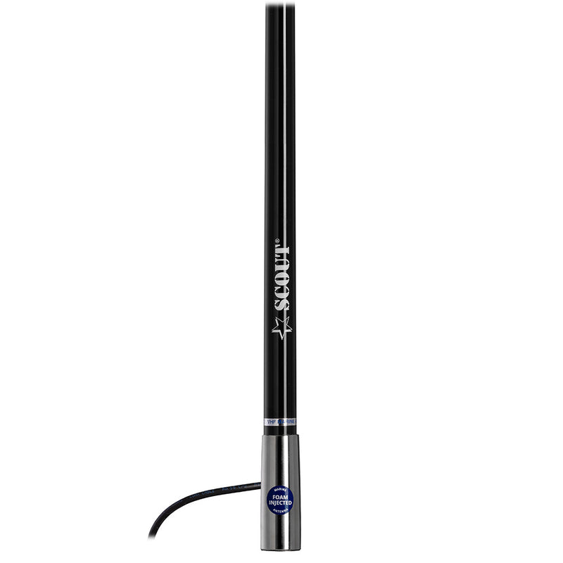 Load image into Gallery viewer, Scout 4&#39; Black VHF Antenna 3dB Stainless Steel Ferule w/5M RG-58 Includes PL-259 [PF AN NVHF00045T]

