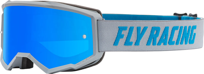 ZONE YOUTH GOGGLE GREY/BLUE W/SKY BLUE MIR/SMK LENS W/POST FLC-036 image 1