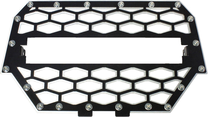 2-PANEL FRONT GRILL BLACK/SILVER W/10