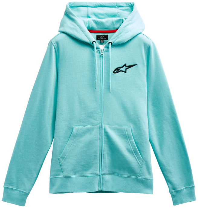 WOMENS AGELESS CHEST HOODIE LIGHT AQUA/BLACK SM 1232-51800-7212-S image 1