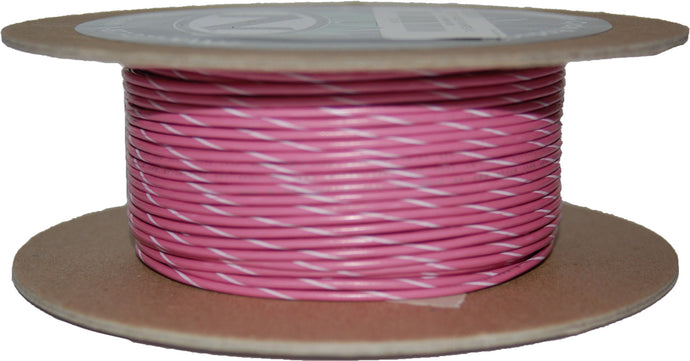 100' SPOOL 20-GAUGE WIRE (PINK/WHITE STRIPE) NWR-109-100-20 image 1