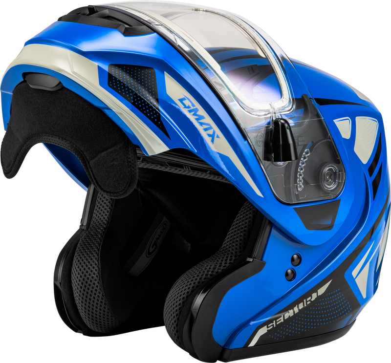Load image into Gallery viewer, MD-04S SECTOR SNOW HELMET W/ ELECTRIC SHIELD BLUE/BLACK SM M4043974 image 3
