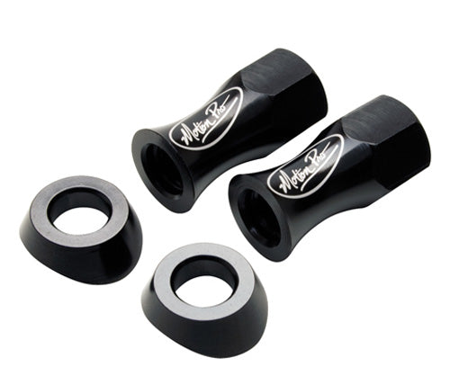 LITELOC RIM LOCK NUTS WITH BEVELED WASHERS 13MM, BLACK, SET OF