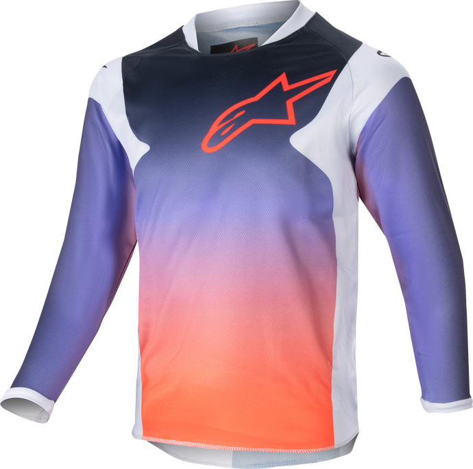 KIDS RACER - GRAPHIC 1 JERSEY LT GREY/HOT ORNG/BLACK YXS 3730124-924-XS image 1