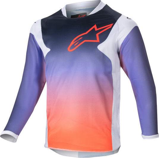 KIDS RACER - GRAPHIC 1 JERSEY LT GREY/HOT ORNG/BLACK YXS 3730124-924-XS image 1