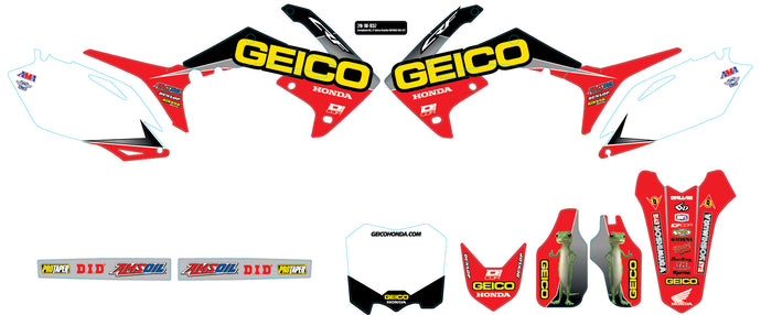 17 GEICO HONDA COMPLETE GRAPHIC KIT WHITE 20-10-937 image 1