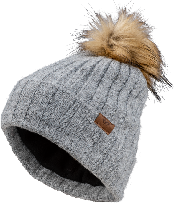 FLY WOMEN'S SNOW POM BEANIE HEATHER GREY 22-3252 GREY image 1