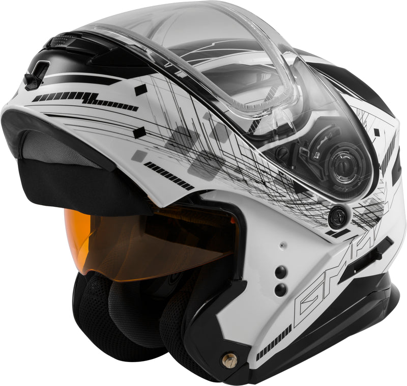 Load image into Gallery viewer, MD-01S MODULAR WIRED SNOW HELMET WHITE/BLACK LG G2011246D TC-15-ECE image 2
