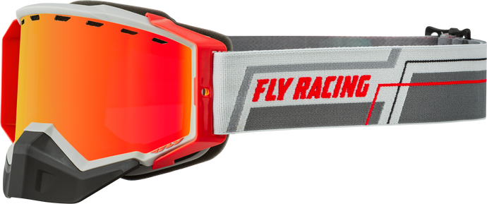 ZONE SNOW GOGGLE DARK GREY/RED W/ RED MIRROR/SMOKE LENS 37-50267 image 1